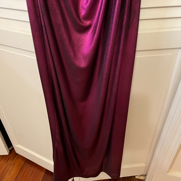 Robert Rodriguez Purple Metallic One Shoulder Gown Size 4 - Picture 12 of 16